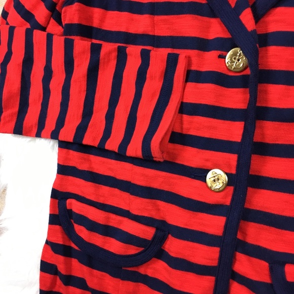CAbi Red and Navy Striped Knit Blazer - Picture 3 of 6